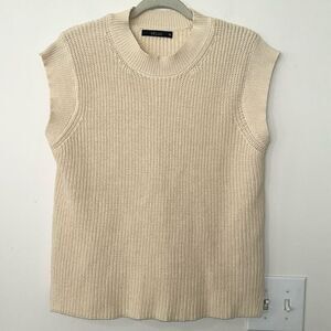 Deluc Cream Knit Sleeveless Sweater M
